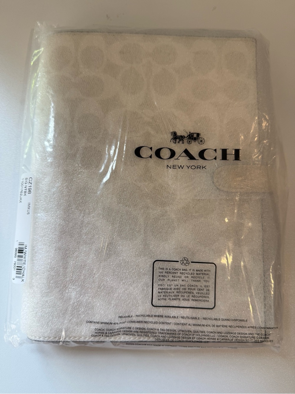 Chalk Coach signature print notebook. NWT